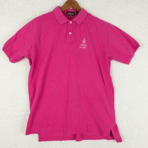 Vintage J Crew Polo Mens Medium Pink Knit Short Sleeve Colorful Preppy 90S
